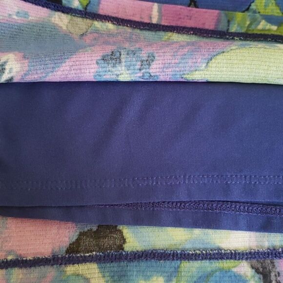 Axcess Top Womens sz Large Y2K Floral Faux Wrap Bodice Empire Waist Fairy - Picture 6 of 6